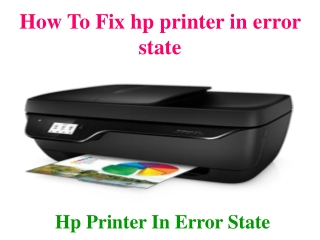 How To Fix hp printer in error state