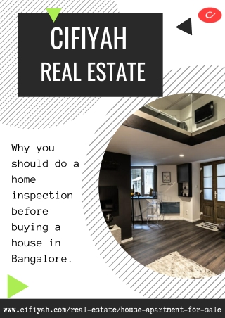 Why you should do a home inspection before buying a house in Bangalore.