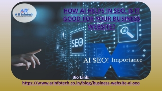 How AI HELPS IN SEO, IS IT GOOD FOR YOUR BUSINESS WEBSITE