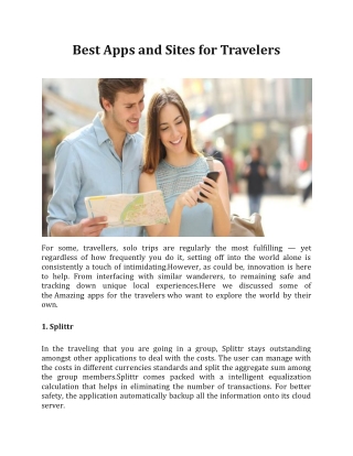 Best Apps and Sites for Travelers