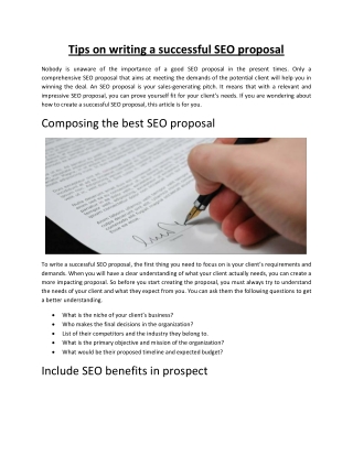 advanced SEO proposals