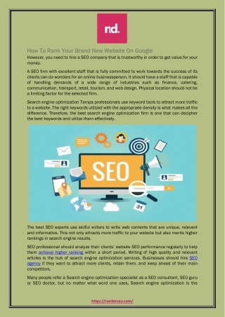 How To Rank Your Brand New Website On Google