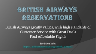 British Airways Reservations-Gateway for Affordable Bookings