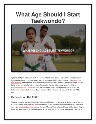 What You Will Learn At Black Belt Taekwondo Academy?