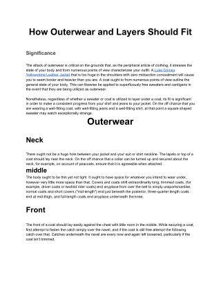 How To Wear A coat