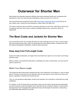 How to wear a coat and jacket short men