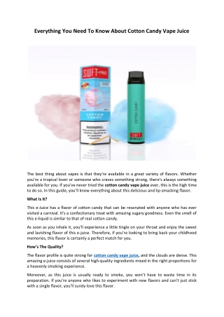 Everything You Need To Know About Cotton Candy Vape Juice