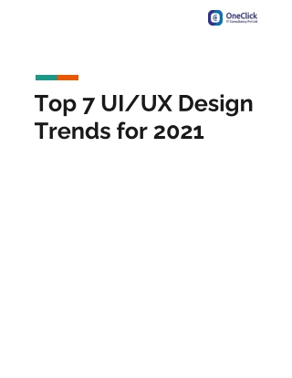 Top 7 UI/UX Design Trends for 2021
