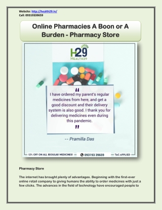Online Pharmacies A Boon or A Burden - Pharmacy Store