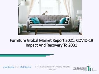 Furniture Market, Industry Trends, Revenue Growth, Key Players Till 2031