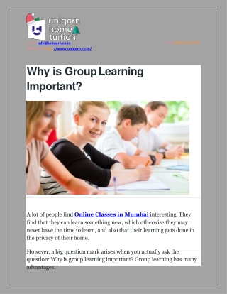 Why is Group Learning Important