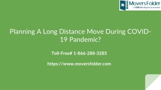 Planning A Long Distance Move During COVID-19 Pandemic?
