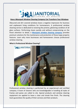 How a Moorpark Window Cleaning Company Can Transform Your Windows