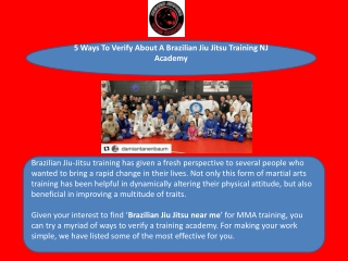 5 Ways To Verify About A Brazilian Jiu Jitsu Training NJ Academy