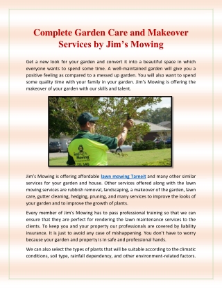 Complete Garden Care and Makeover Services by Jim’s Mowing