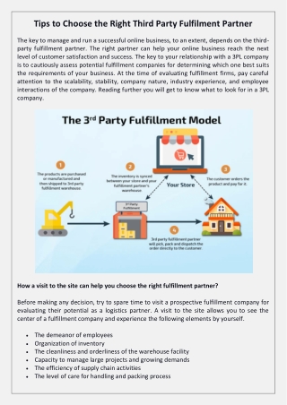 Tips to Choose the Right Third Party Fulfilment Partner