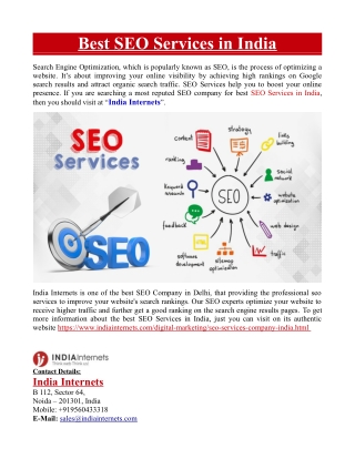 Best SEO Services in India