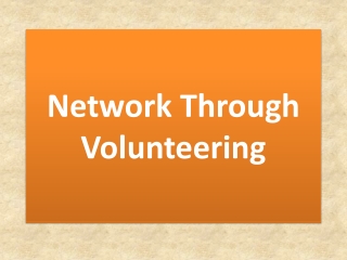 Network Through Volunteering