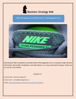 Nike Competitors and Alternatives | Bstrategyhub.com