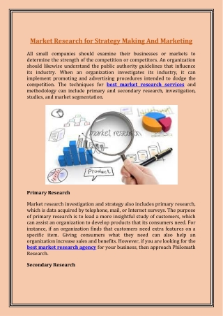 Market Research for Strategy Making And Marketing – Market Research Worldwide