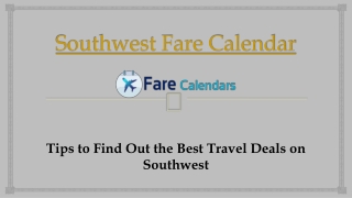 Southwest Fare Calendar
