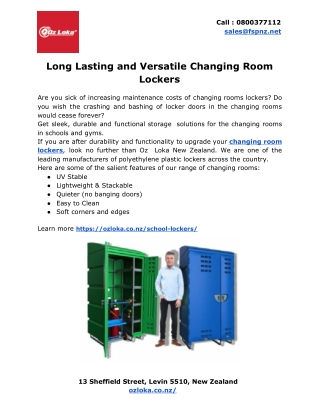 Long Lasting and Versatile Changing Room Lockers