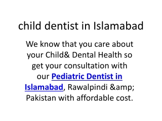 child dentist in islamabad