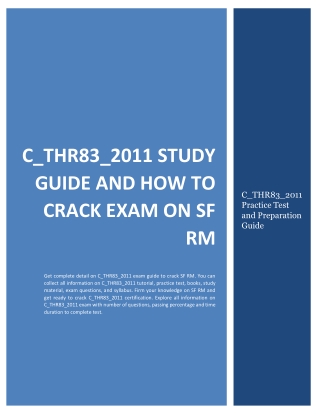 C_THR83_2011 Study Guide and How to Crack Exam on SF RM