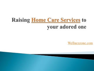 Raising Home Care Services to your adored one