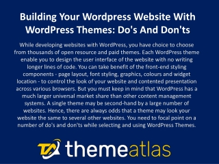 Building Your Wordpress Website With WordPress Themes: Do's And Don'ts