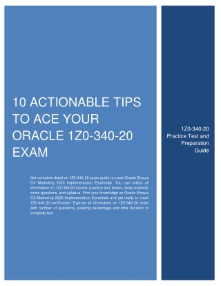 [TOP 10 Actionable Tips to Ace Your Oracle 1Z0-340-20 Exam