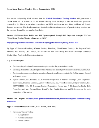 Global Hereditary Testing Market Research Report