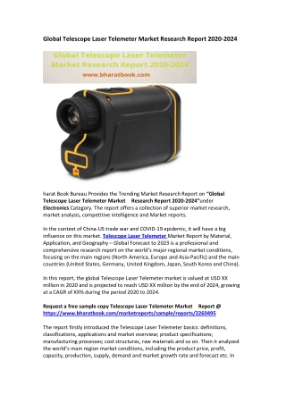 Global Telescope Laser Telemeter Market Research Report 2020-2024
