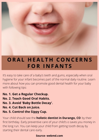 ORAL HEALTH CONCERNS FOR INFANTS