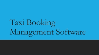 Taxi Booking Management Software
