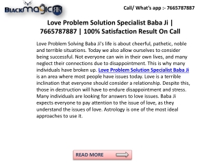 Love Problem Solution Specialist Baba Ji | 7665787887 | 100% Satisfaction Result On Call