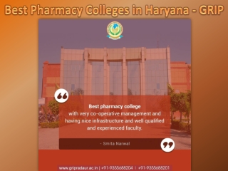 Best Pharmacy Colleges in Haryana - GRIP