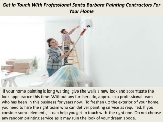 Get In Touch With Professional Santa Barbara Painting Contractors For Your Home