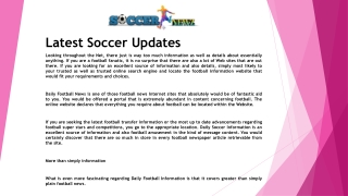 Soccer News Updates