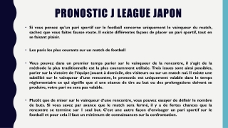 Pronostic J League Japon