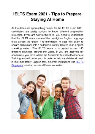 IELTS Exam 2021 - Tips to Prepare Staying At Home