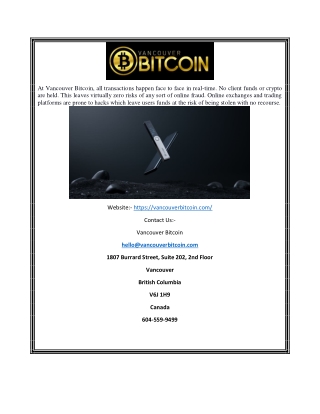 Buy Bitcoin Vancouver | Vancouver Bitcoin