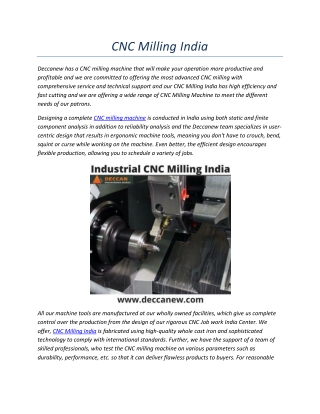 CNC Milling India