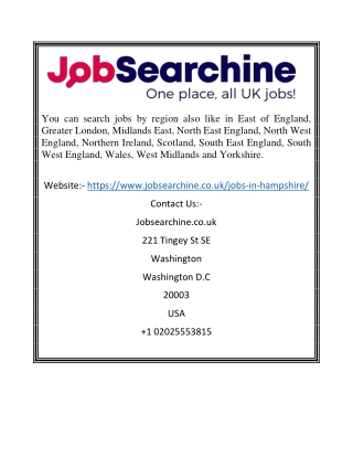 Jobs in Hampshire | Jobsearchine.co.uk