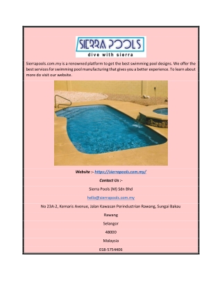 Swimming Pools | Sierrapools.com.my