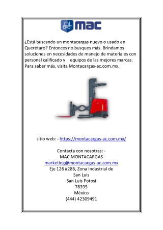 Venta de refacciones para montacargas