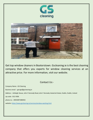 Window Cleaner Booterstown | Gscleaning.ie