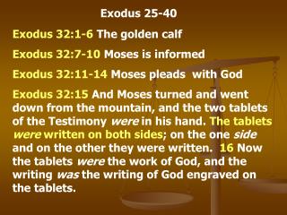 Exodus 25-40