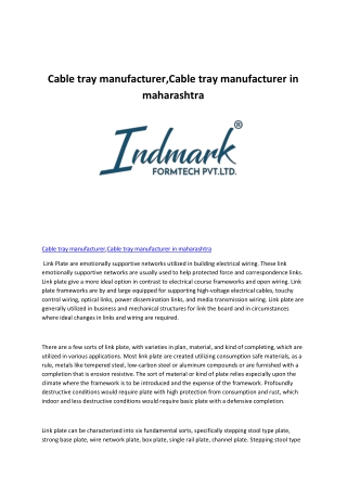 Cable tray manufacturer,Cable tray manufacturer in maharashtra