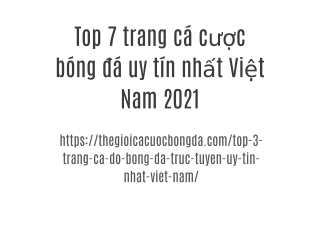 Top 7 trang cá cược bóng đá uy tín nhất Việt Nam 2021